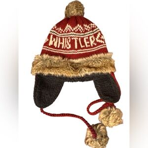 Knitted DeLux Trapper Hat With Faux Fur & Patterned Design Women's One Size